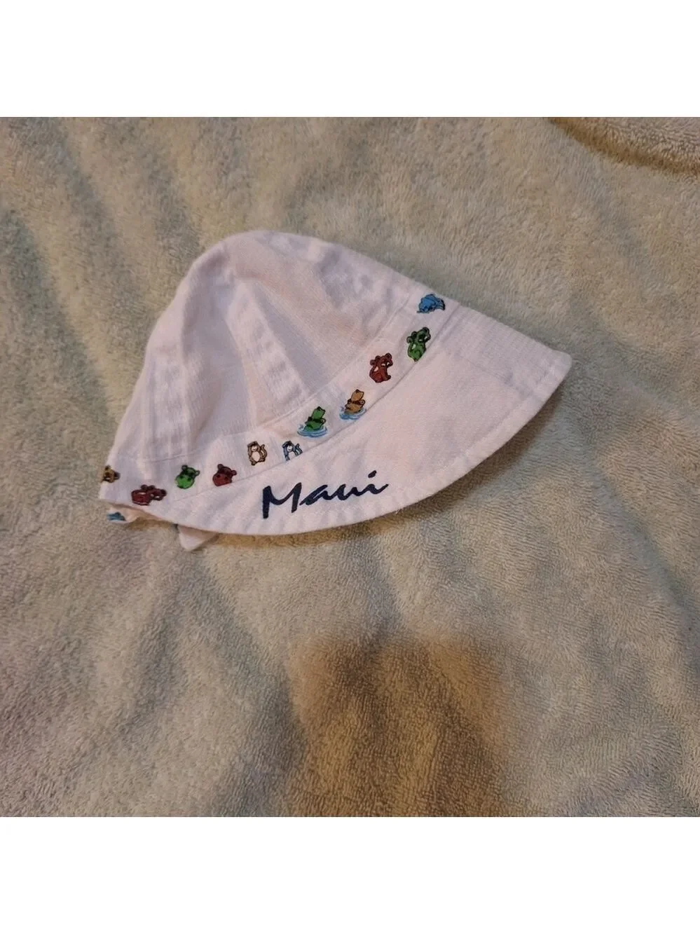 Baby Kids White Sun Bucket Hat Maui